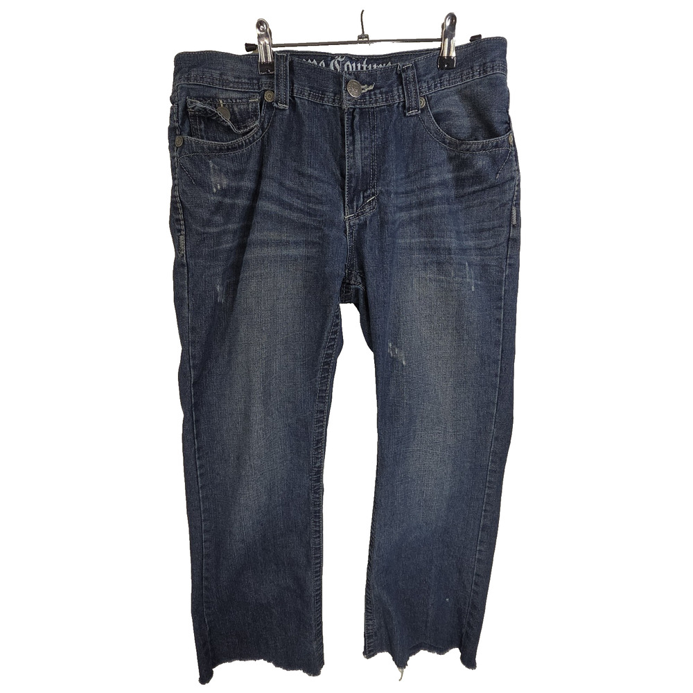 Vtg Xtreme Couture Affliction Jeans Mens 34x34 Blue Relaxed 2000s Y2K RN 126736